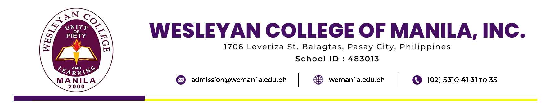 WESLEYAN COLLEGE OF MANILA Letterhead